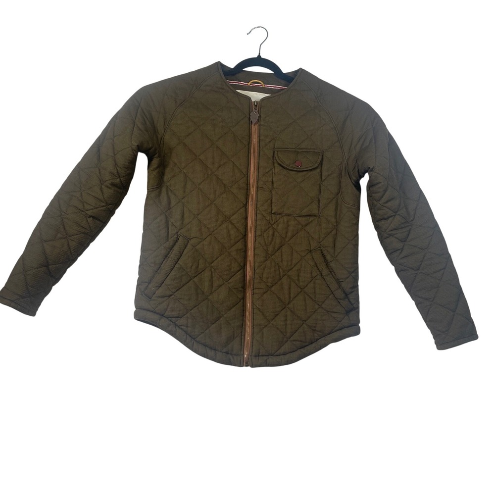 Koto Quilted Jacket Olive Green Corduroy‎ Patchwork Detail Small Size